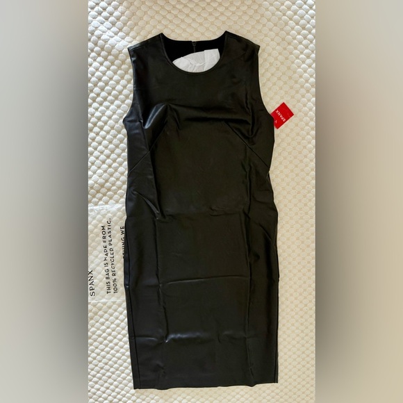 SPANX Black Faux Leather Sheath Dress 
Size M original Price $228 - Picture 8 of 17